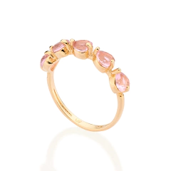 Anel skinny corações banhado a ouro 18k - comprar online