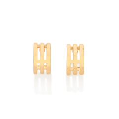 Brinco argola tripla banhado a ouro 18k na internet