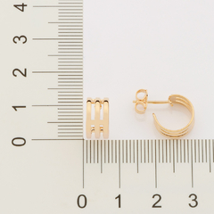 Brinco argola tripla banhado a ouro 18k - loja online