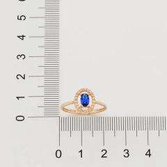 Anel oval banhado a ouro 18k com zircônias - loja online