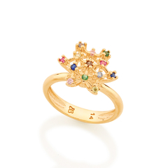 Anel estrela banhado a ouro 18k com zircônias na internet