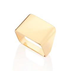 Anel quadrado banhado a ouro 18k na internet