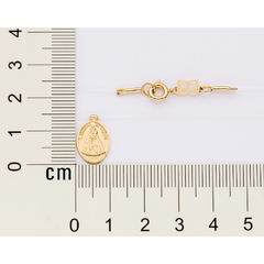 Gargantilha fio nylon com nossa senhora de nazaré banhado a ouro 18k - Dany Rommanel
