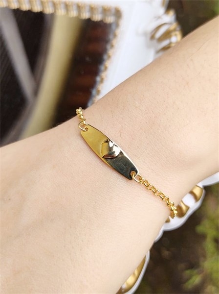 Pulseira Infantil Plaquinha Coração