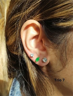 Imagem do Trio de Brincos em Pedra Color