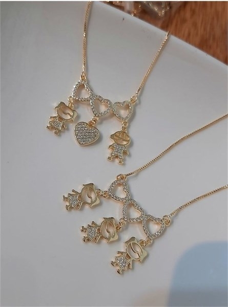 Colar Canga Corações Filhos