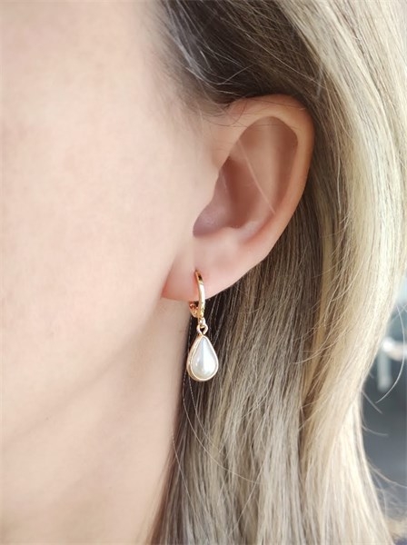 Argolinha Gota Pérola Banhada a Ouro