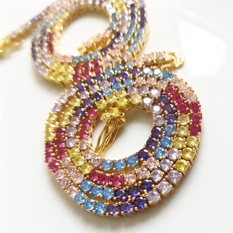 Choker Riviera Colorida Indie Banhada a Ouro