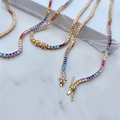 Choker Riviera Colorida Indie Banhada a Ouro - comprar online