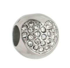 Berloque Aço Redondo Cravejado