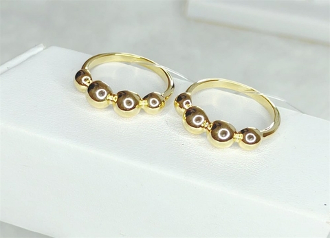 Anel Bolinhas Banhado a Ouro Balls