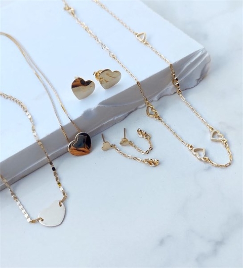 Brinco Coração Boleado Tatiana Banhado a Ouro