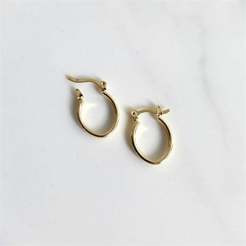 Argola Oval Lisa Miriam Banhado a Ouro