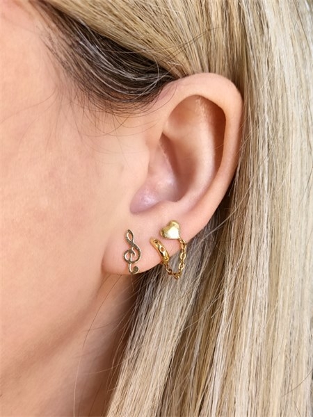 Brinco Clave de Sol Banhado a Ouro