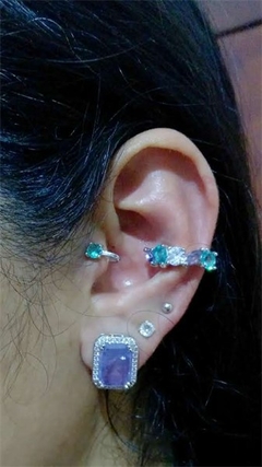 Piercing Fake Zircônias Colorido Banhado a Ouro - comprar online