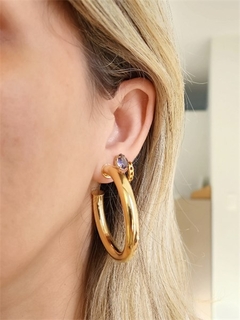 Argola Tubo Camila GG Banhada a Ouro