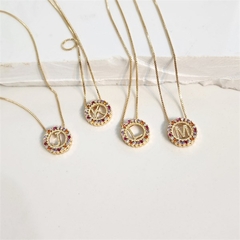 Colar Mandala Inicial Delicada Banhada a Ouro - loja online