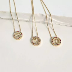 Colar Mandala Inicial Delicada Banhada a Ouro - Alisma Semijoias