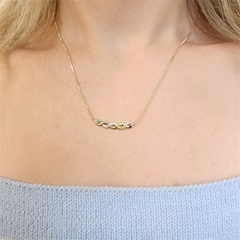 Colar Infinito Cravejado Colorido Banhado a Ouro - comprar online