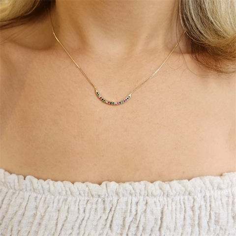 Colar Canga Cravejado Pauline Esplendor Banhado