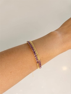 Pulseira Riviera Cirre Lavanda Banhada a Ouro - comprar online