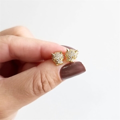 Brinco Tigre Cravejado Banhado a Ouro