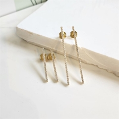 Brinco Palito Cristal Banhado a Ouro - comprar online