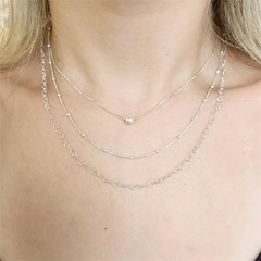 Corrente Coração 50cm Prata 925