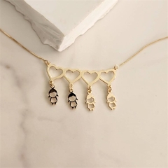 Colar Canga 4 Corações Filhos Banhado a Ouro na internet