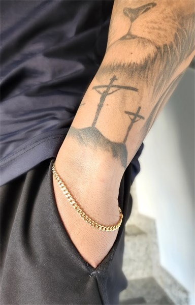 Pulseira Groumet Diamantada Banhada a Ouro