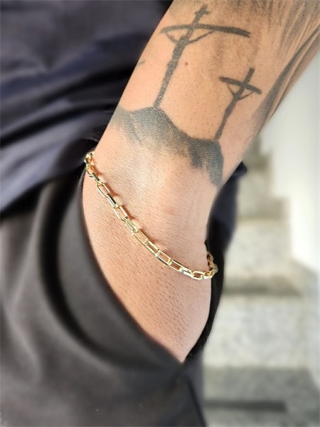 Pulseira Elos Ovais Caio Banhada a Ouro