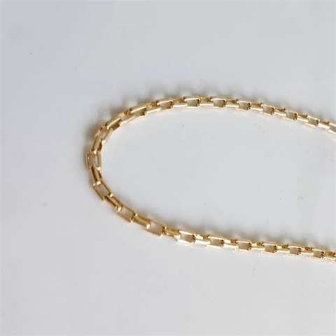 Pulseira Veneziana Longa Abaulada Banhada a Ouro