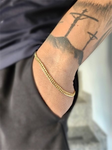 Pulseira Groumet Duplo Caio Banhada a Ouro