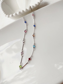 Choker Palitinhos e Zircônias Color Banhada a Ouro - comprar online