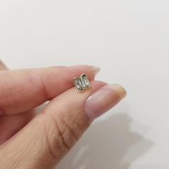 Imagem do Brinco Pedra Princesa Colorido Banhado a Ouro