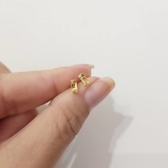 Brinco Pedra Princesa Colorido Banhado a Ouro - loja online