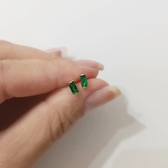 Brinco Pedra Princesa Colorido Banhado a Ouro na internet