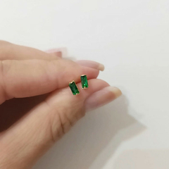 Brinco Pedra Princesa Colorido Banhado a Ouro - Alisma Semijoias