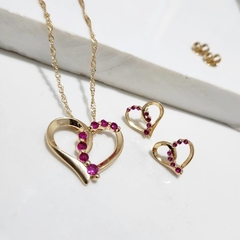 Colar Coração Cravejado Meghan Aurea Banhado - comprar online