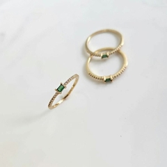 Imagem do Anel Cravejado Baguete Aurea Banhado