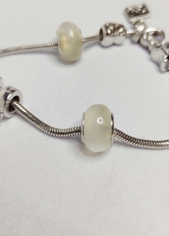 Berloque Murano Sintético Branco Ródio Branco na internet