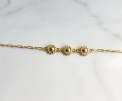 Pulseira Margaridas Banhada a Ouro