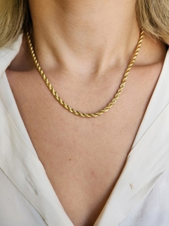 Corrente Elo Baiano 4mm Banhada a Ouro na internet