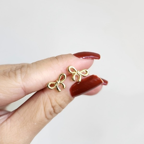 Brinco Lacinho Infantil Banhado a Ouro