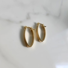 Argola Oval Bia Banhada a Ouro