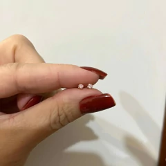 Brinco Ponto de Luz Quadrado Pedra Cirre Rosa na internet