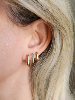 Argolinhas Quadradas Karina Banhado a Ouro - comprar online