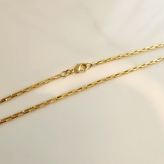 Corrente Veneziana Longa Abaulada Banhada a Ouro