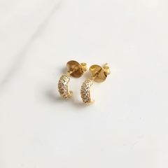 Brinco de Argola Cravejado Pequeno Banhado a Ouro