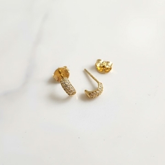 Brinco de Argola Cravejado Pequeno Banhado a Ouro - comprar online